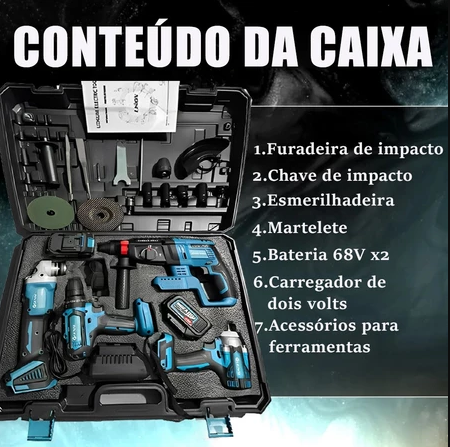 Kit Multi Ferramentas 4 em 1 Com 2 Bateria Bivolt